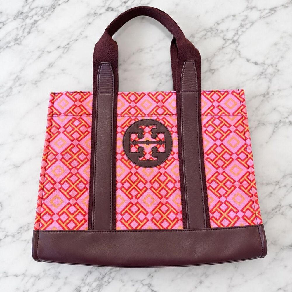 Tory Burch NWT Ella printed 4t tote bag honey suckle classic